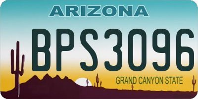 AZ license plate BPS3096