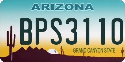 AZ license plate BPS3110