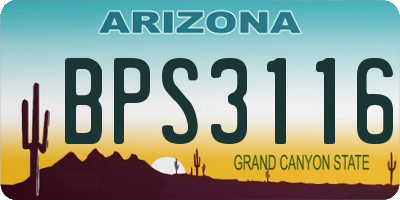 AZ license plate BPS3116