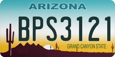 AZ license plate BPS3121