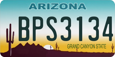 AZ license plate BPS3134