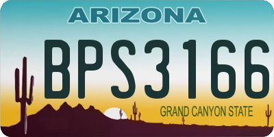 AZ license plate BPS3166