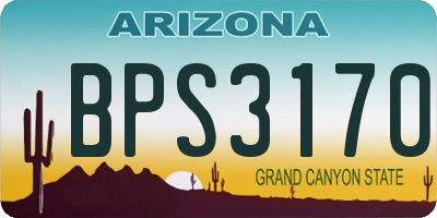 AZ license plate BPS3170