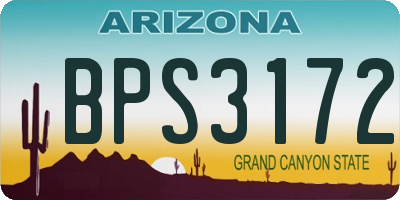AZ license plate BPS3172
