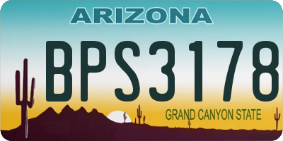 AZ license plate BPS3178