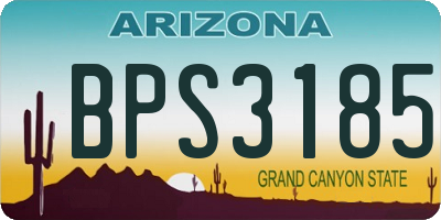 AZ license plate BPS3185