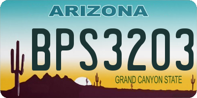 AZ license plate BPS3203