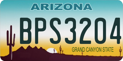 AZ license plate BPS3204