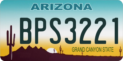 AZ license plate BPS3221