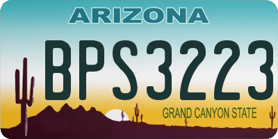 AZ license plate BPS3223