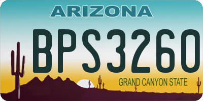 AZ license plate BPS3260