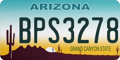 AZ license plate BPS3278