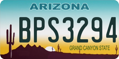AZ license plate BPS3294