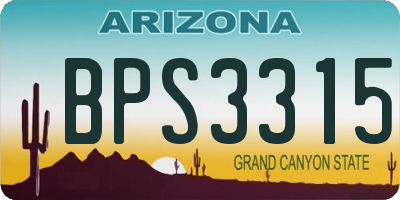 AZ license plate BPS3315