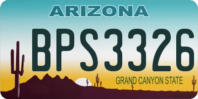 AZ license plate BPS3326