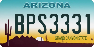 AZ license plate BPS3331