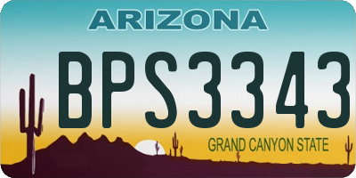 AZ license plate BPS3343