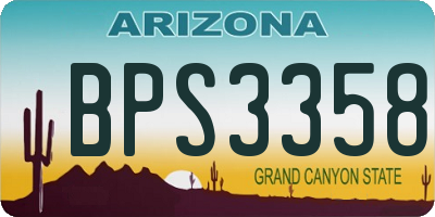 AZ license plate BPS3358