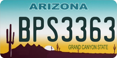 AZ license plate BPS3363