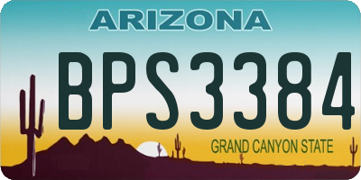AZ license plate BPS3384