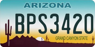 AZ license plate BPS3420