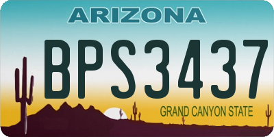 AZ license plate BPS3437