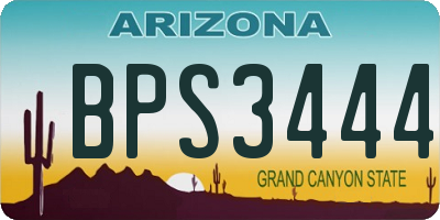 AZ license plate BPS3444