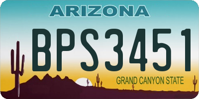 AZ license plate BPS3451