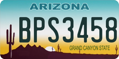 AZ license plate BPS3458