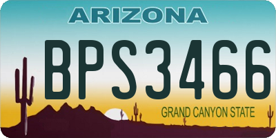AZ license plate BPS3466