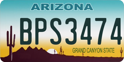 AZ license plate BPS3474