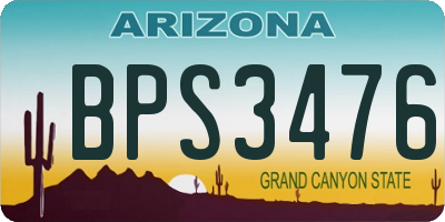 AZ license plate BPS3476