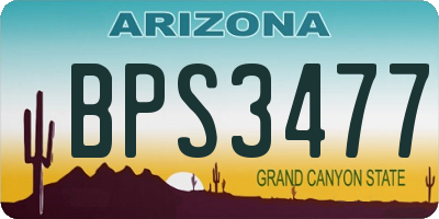 AZ license plate BPS3477