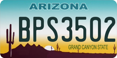 AZ license plate BPS3502