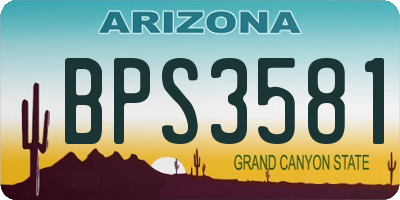 AZ license plate BPS3581