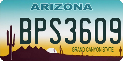 AZ license plate BPS3609