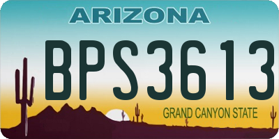 AZ license plate BPS3613
