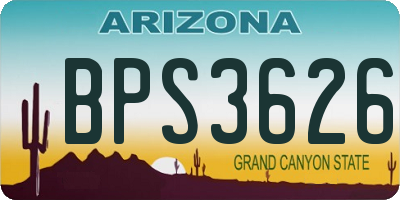 AZ license plate BPS3626