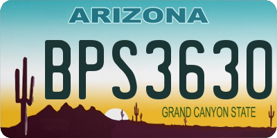AZ license plate BPS3630