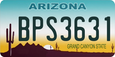 AZ license plate BPS3631