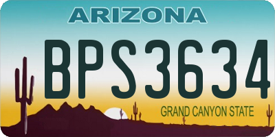 AZ license plate BPS3634