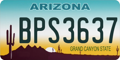 AZ license plate BPS3637