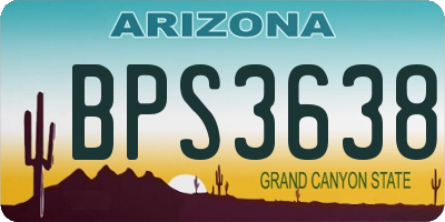 AZ license plate BPS3638