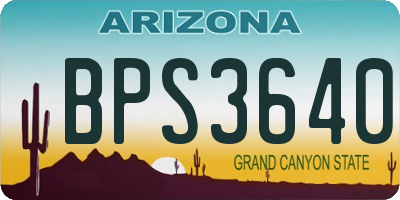 AZ license plate BPS3640