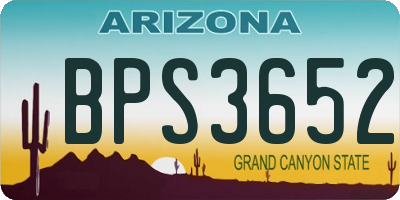 AZ license plate BPS3652