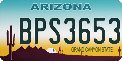 AZ license plate BPS3653
