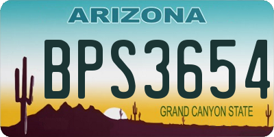 AZ license plate BPS3654