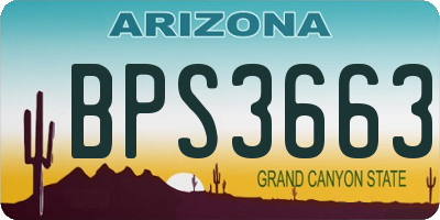 AZ license plate BPS3663