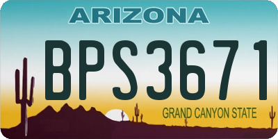 AZ license plate BPS3671