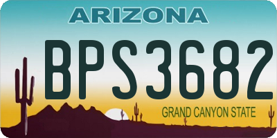 AZ license plate BPS3682